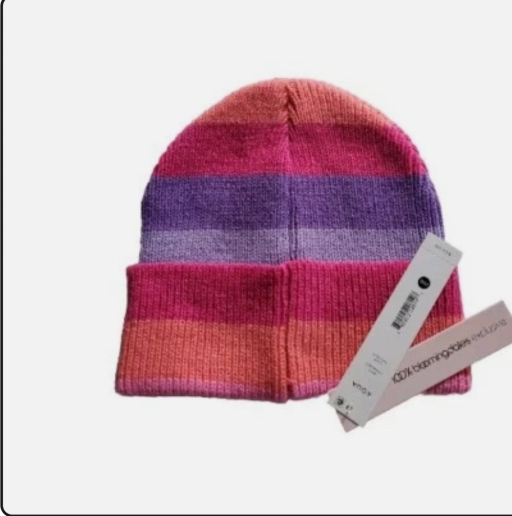 AQUA By Bloomingdale's Winter Hat Pink Purple Lavender New With Tags One Size